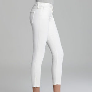 Guess Overdye Linen White Jeans Brittney Zip Crop